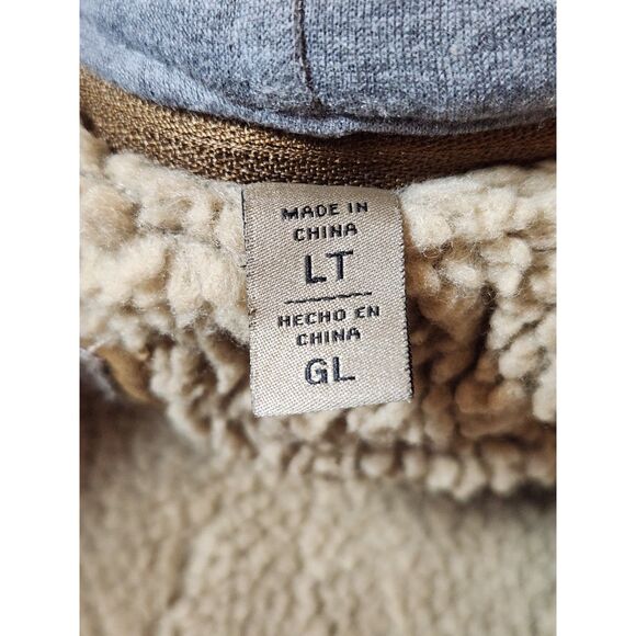 Levi's Men's Large Tall Hooded Military Jacket – Washed Cotton, Sherpa Lined - Picture 6 of 11